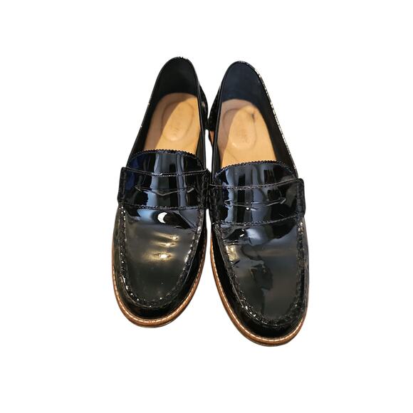 Sperry Seaport black patent leather  penny loafers sz 8.5 SH35 - Picture 4 of 8